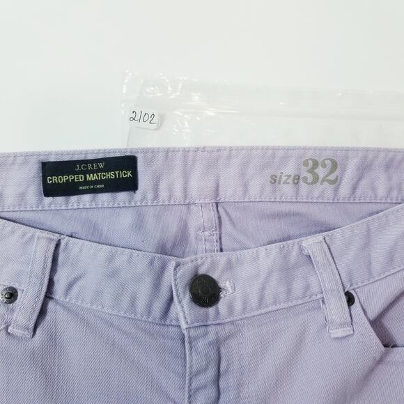 J. Crew Lavender Cropped Matchstick Denim Mid Rise - Picture 10 of 13